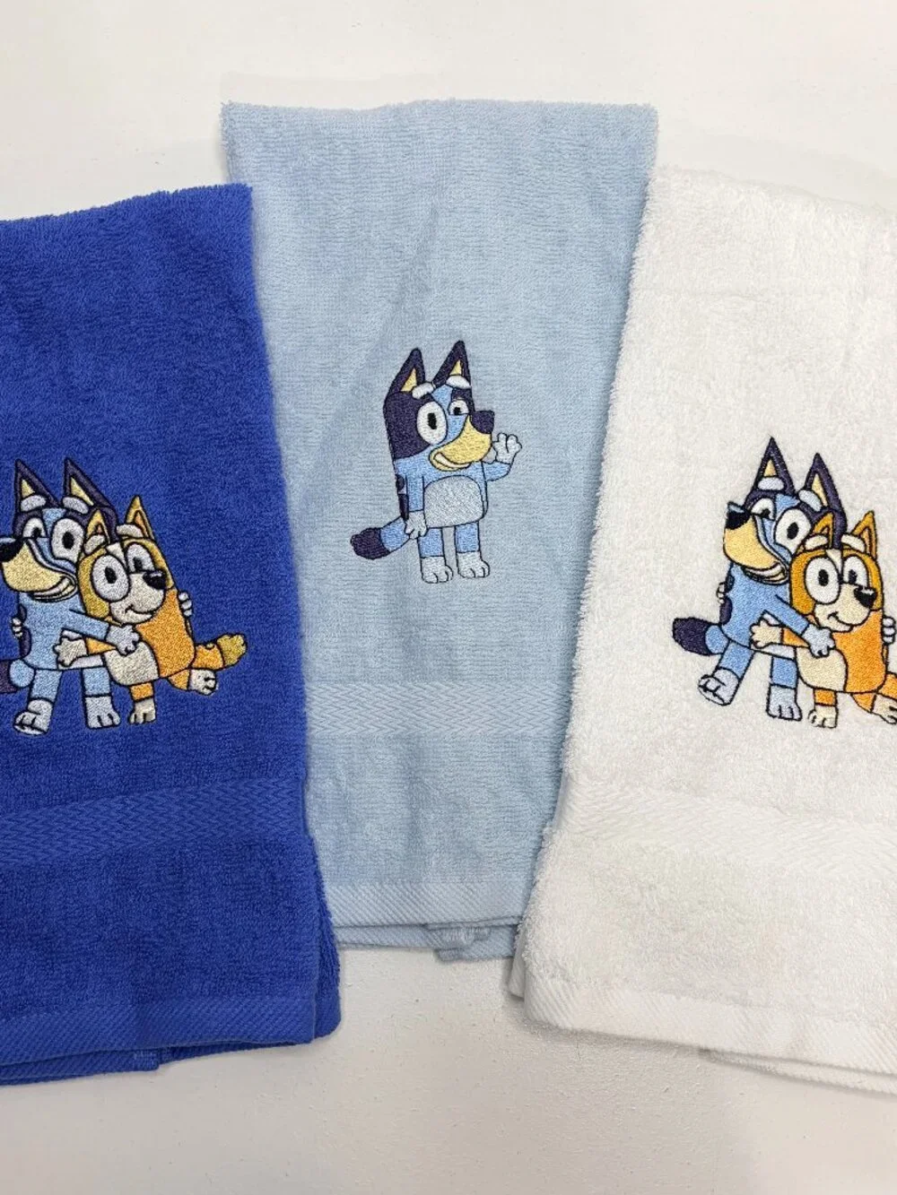Bluey Towels Embroidered Hand Towel Set Cute Bingo Dog Sisters Bathroom Decor